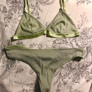 SOLD Sparkly green lingerie set